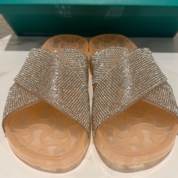 Lauren Lorraine size M(8/9) Glittering Silver Nude (NIB) - Picture 3 of 8